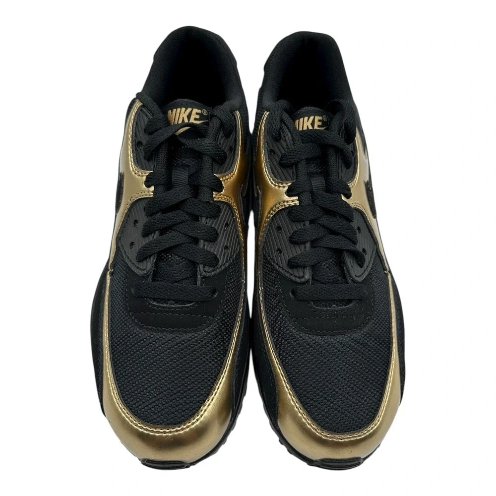Nike Air Max 90 GS Mesh Shoes Sz Big Kids 4 Womens 5.5 Black Sneakers 833418-013